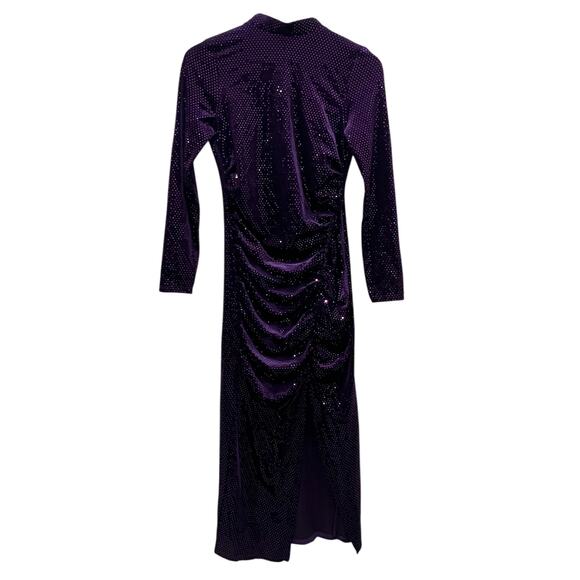 Zara Bloggers Favorite Festive Days Purple Velvet Sequin Open Back Dress NWT - Picture 8 of 15